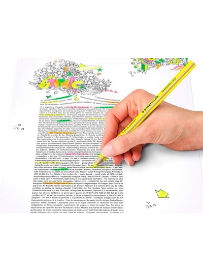 Lapices fluorescente staedtler triangular top star amarillo caja de 12 unidades