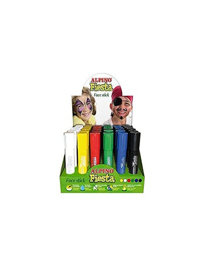 Barra maquillaje alpino fiesta face stick expositor de 36 unidades colores surtidos
