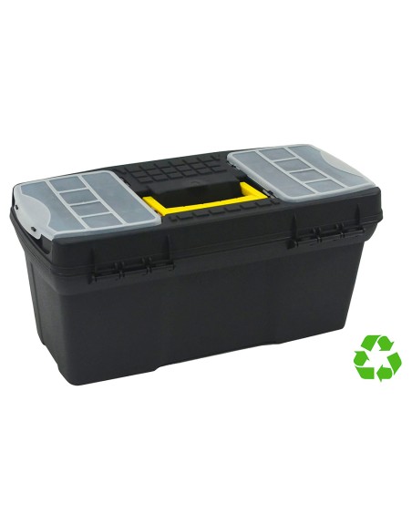 Caja de herramientas archivo 2000 con bandeja organizadora y compartimentos varios polipropileno reciclado 100%