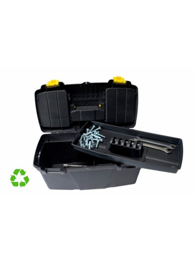 Caja de herramientas archivo 2000 con bandeja organizadora y compartimentos varios polipropileno reciclado 100%