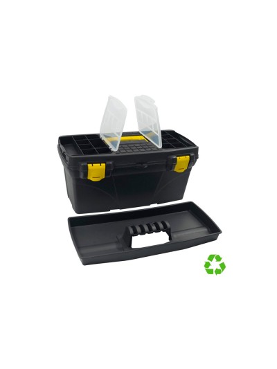 Caja de herramientas archivo 2000 con bandeja organizadora y compartimentos varios polipropileno reciclado 100%