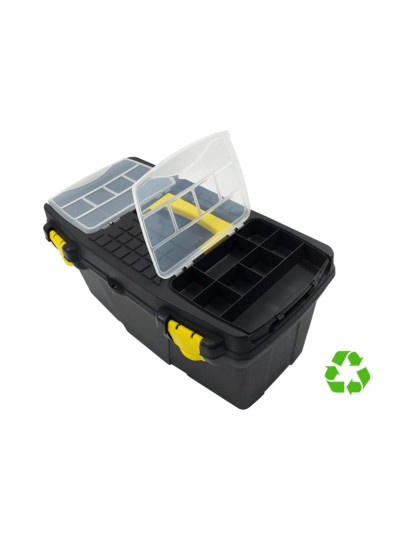 Caja de herramientas archivo 2000 con bandeja organizadora y compartimentos varios polipropileno reciclado 100%