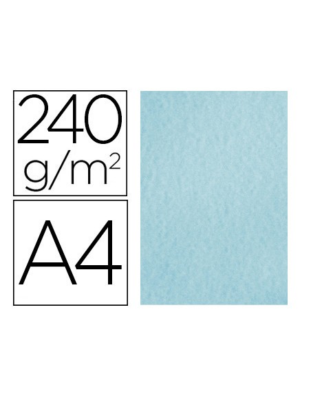 Papel color liderpapel pergamino a4 240gr azul pack de 25 hojas