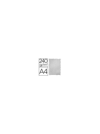 Papel color liderpapel pergamino con bordes a4 240gr gris pack de 10 hojas