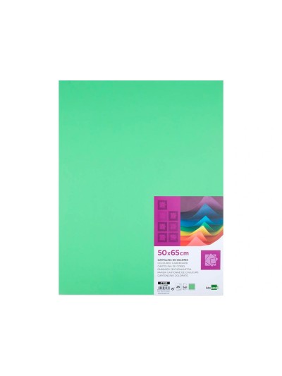 Cartulina liderpapel 50x65 cm 240g/m2 verde pistacho paquete de 25 hojas