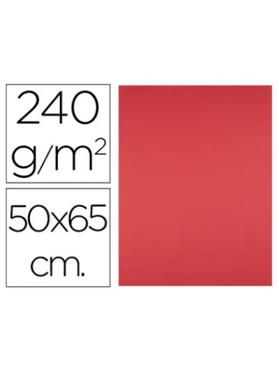 Cartulina liderpapel 50x65 cm 240g/m2 rojo paquete de 25 hojas