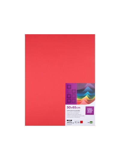 Cartulina liderpapel 50x65 cm 240g/m2 rojo paquete de 25 hojas