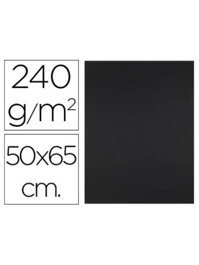 Cartulina liderpapel 50x65 cm 240g/m2 negro paquete de 25 hojas