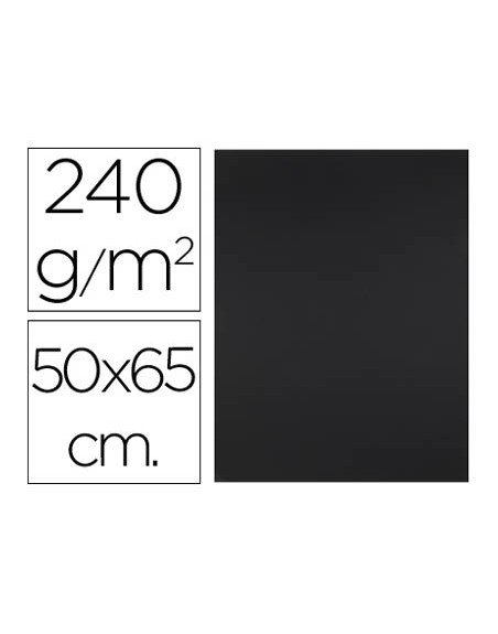 Cartulina liderpapel 50x65 cm 240g/m2 negro paquete de 25 hojas