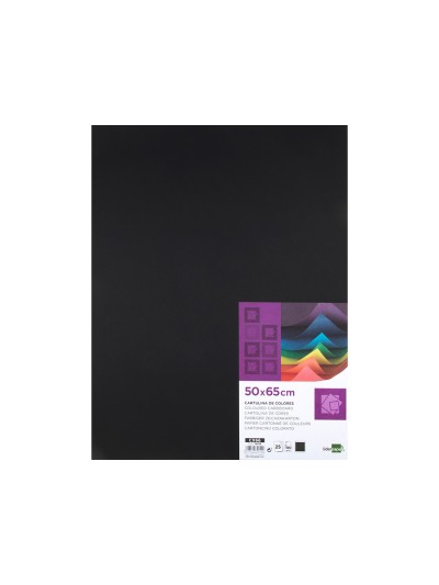 Cartulina liderpapel 50x65 cm 240g/m2 negro paquete de 25 hojas