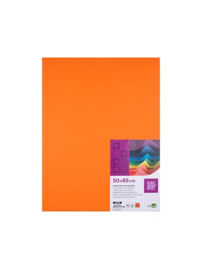 Cartulina liderpapel 50x65 cm 240g/m2 naranja paquete de 25 hojas