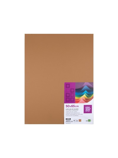 Cartulina liderpapel 50x65 cm 240g/m2 marron escolar paquete de 25 hojas