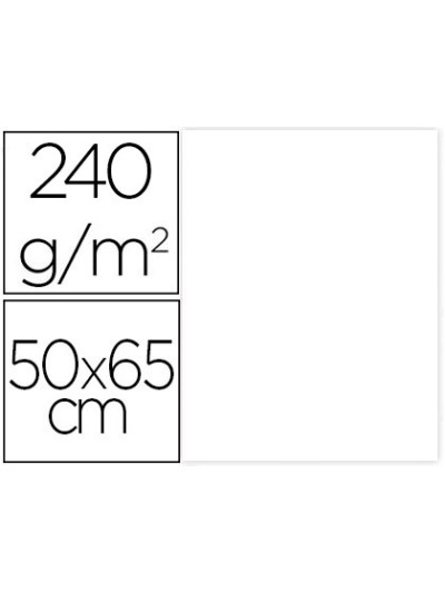 Cartulina liderpapel 50x65 cm 240g/m2 blanco paquete de 25 hojas