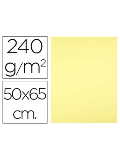 Cartulina liderpapel 50x65 cm 240g/m2 amarillo medio paquete de 25 hojas