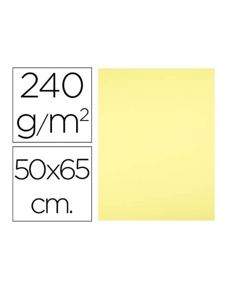 Cartulina liderpapel 50x65 cm 240g/m2 amarillo medio paquete de 25 hojas