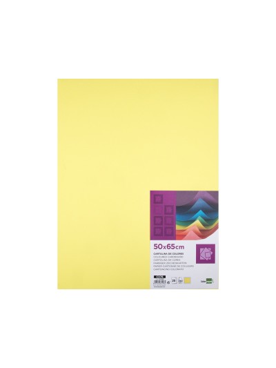 Cartulina liderpapel 50x65 cm 240g/m2 amarillo medio paquete de 25 hojas