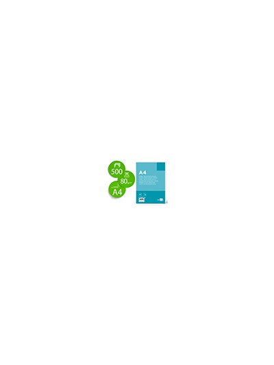 Papel liderpapel a4 80g/m2 liso microperforado en dos partes iguales paquete de 500 hojas