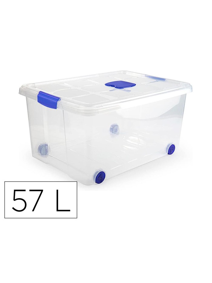 Contenedor plastico plasticforte n 5 transparente con tapa capacidad 57 l Contenedor plastico plasticforte n 5 transparente con tapa capacidad 57 l