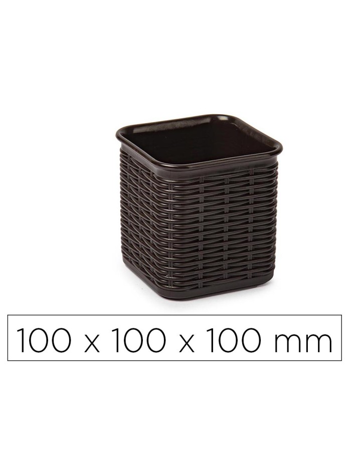 Cubilete portalapices plasticforte plastico mimbre colores surtidos 100x100x100 mm Cubilete portalapices plasticforte plastico mimbre colores surtidos 100x100x100 mm