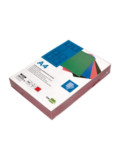 Tapa encuadernacion liderpapel carton a4 1mm roja paquete de 50 unidades
