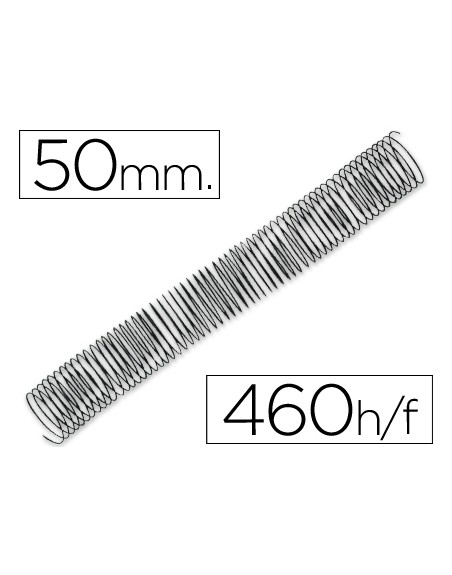 Espiral metalico q-connect 64 5:1 50mm 1,2mm caja de 25 unidades