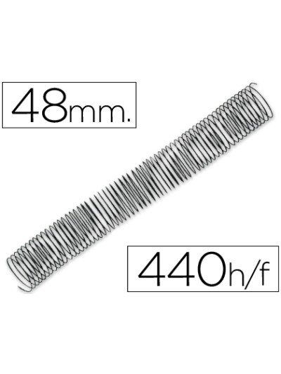 Espiral metalico q-connect 64 5:1 48mm 1,2mm caja de 25 unidades