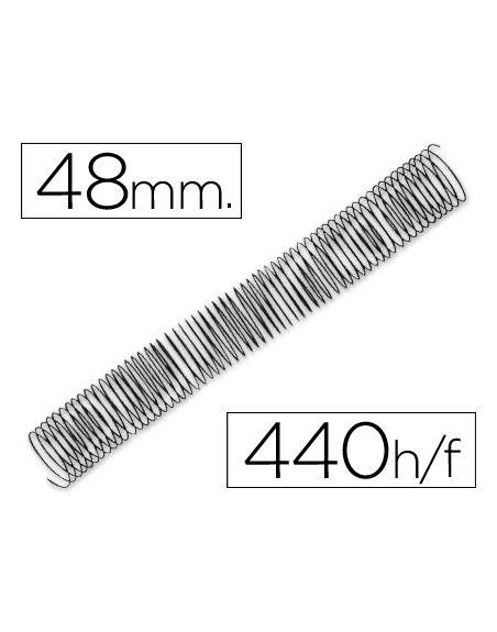 Espiral metalico q-connect 64 5:1 48mm 1,2mm caja de 25 unidades