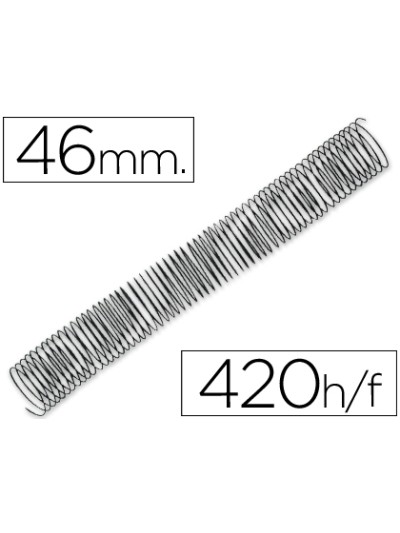 Espiral metalico q-connect 64 5:1 46mm 1,2mm caja de 25 unidades