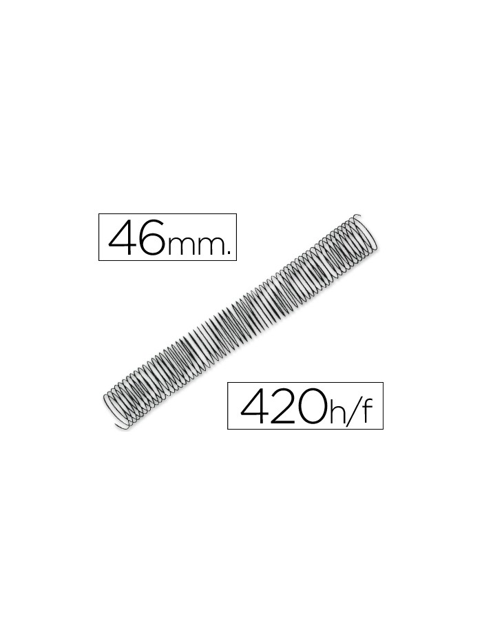 Espiral metalico q-connect 64 5:1 46mm 1,2mm caja de 25 unidades Espiral metalico q-connect 64 5:1 46mm 1,2mm caja de 25 unidades