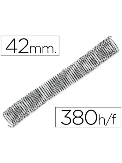 Espiral metalico q-connect 64 5:1 42mm 1,2mm caja de 25 unidades