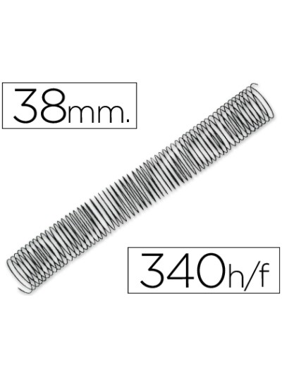 Espiral metalico q-connect 64 5:1 38mm 1,2mm caja de 25 unidades