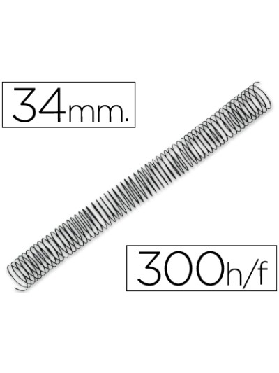 Espiral metalico q-connect 64 5:1 34mm 1,2mm caja de 25 unidades