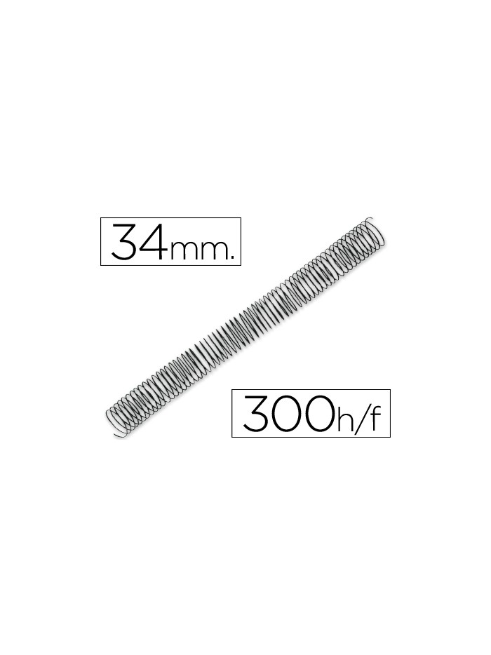 Espiral metalico q-connect 64 5:1 34mm 1,2mm caja de 25 unidades Espiral metalico q-connect 64 5:1 34mm 1,2mm caja de 25 unidades