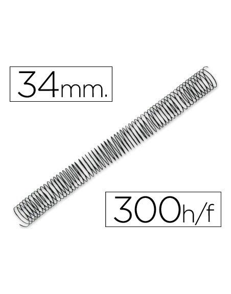 Espiral metalico q-connect 64 5:1 34mm 1,2mm caja de 25 unidades