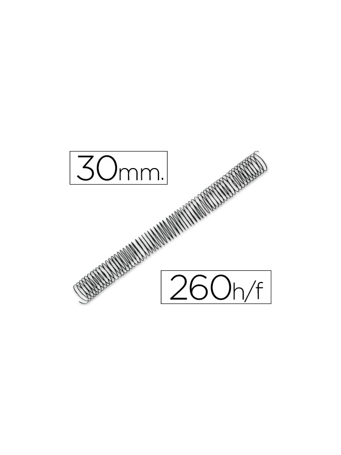 Espiral metalico q-connect 64 5:1 30mm 1,2mm caja de 50 unidades Espiral metalico q-connect 64 5:1 30mm 1,2mm caja de 50 unidades