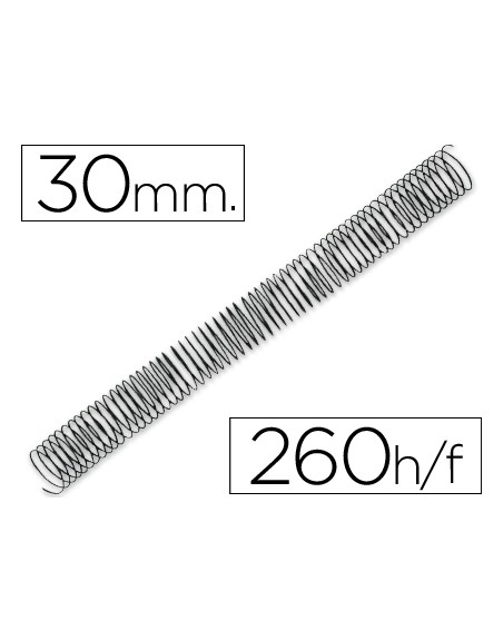 Espiral metalico q-connect 64 5:1 30mm 1,2mm caja de 50 unidades