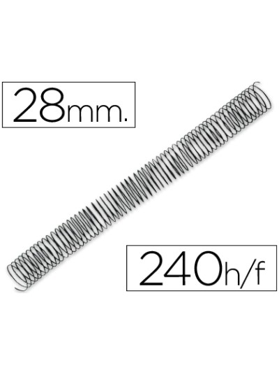 Espiral metalico q-connect 64 5:1 28mm 1,2mm caja de 50 unidades