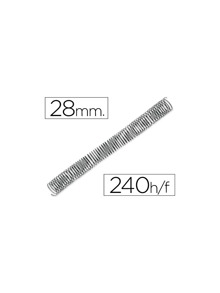 Espiral metalico q-connect 64 5:1 28mm 1,2mm caja de 50 unidades Espiral metalico q-connect 64 5:1 28mm 1,2mm caja de 50 unidades