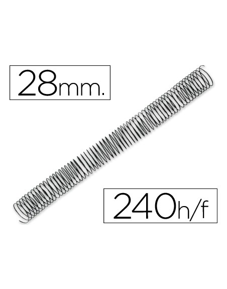 Espiral metalico q-connect 64 5:1 28mm 1,2mm caja de 50 unidades