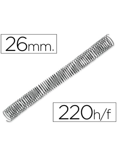 Espiral metalico q-connect 64 5:1 26mm 1,2mm caja de 50 unidades