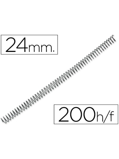 Espiral metalico q-connect 64 5:1 24mm 1,2mm caja de 100 unidades