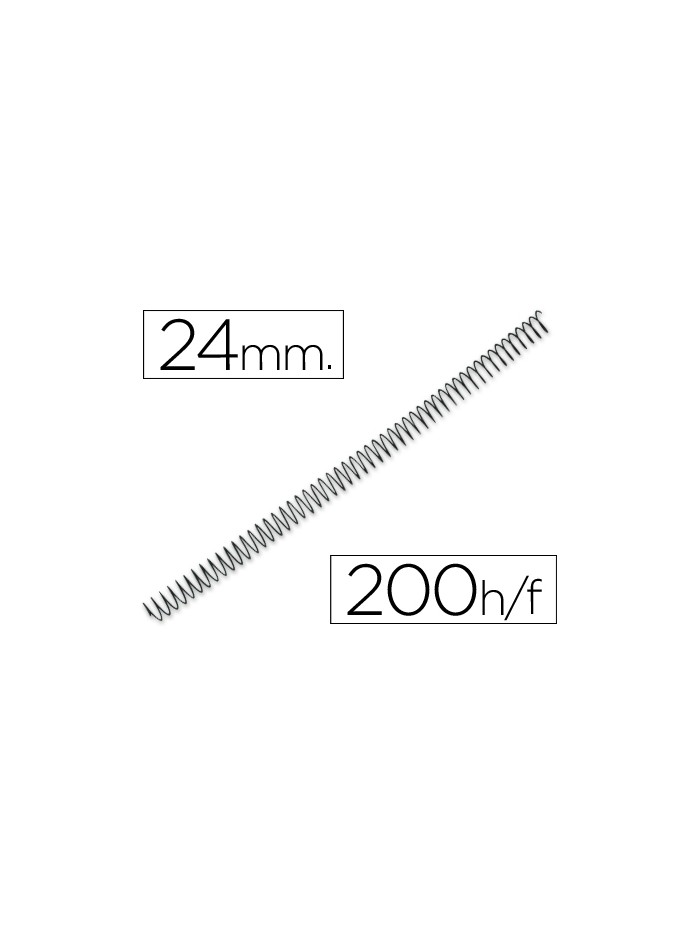 Espiral metalico q-connect 64 5:1 24mm 1,2mm caja de 100 unidades Espiral metalico q-connect 64 5:1 24mm 1,2mm caja de 100 unidades