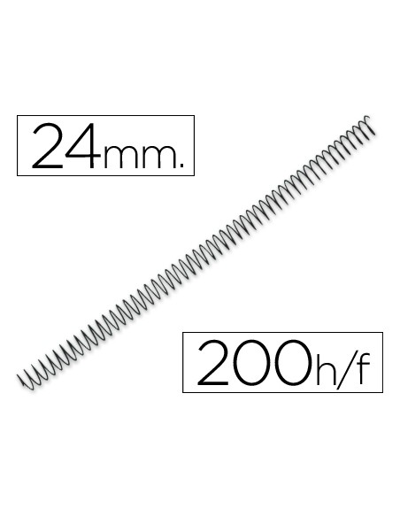 Espiral metalico q-connect 64 5:1 24mm 1,2mm caja de 100 unidades