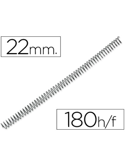 Espiral metalico q-connect 64 5:1 22mm 1,2mm caja de 100 unidades