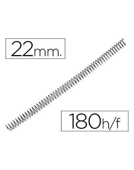Espiral metalico q-connect 64 5:1 22mm 1,2mm caja de 100 unidades
