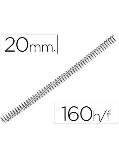 Espiral metalico q-connect 64 5:1 20mm 1,2mm caja de 100 unidades