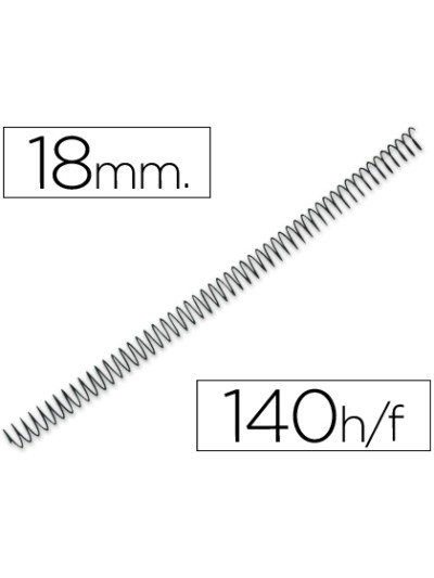 Espiral metalico q-connect 64 5:1 18mm 1,2mm caja de 100 unidades