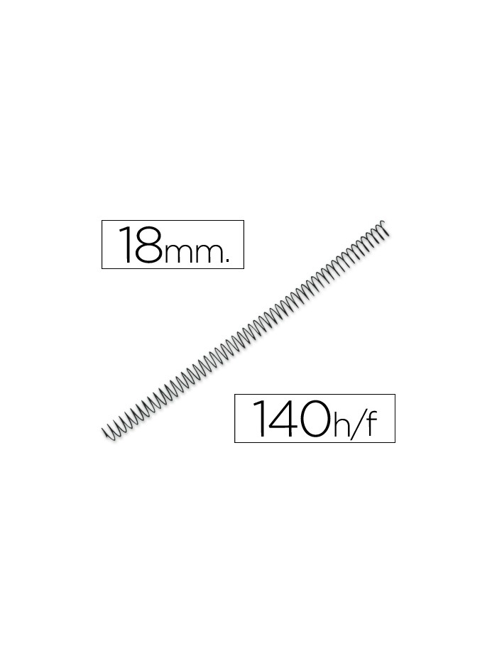 Espiral metalico q-connect 64 5:1 18mm 1,2mm caja de 100 unidades Espiral metalico q-connect 64 5:1 18mm 1,2mm caja de 100 unidades
