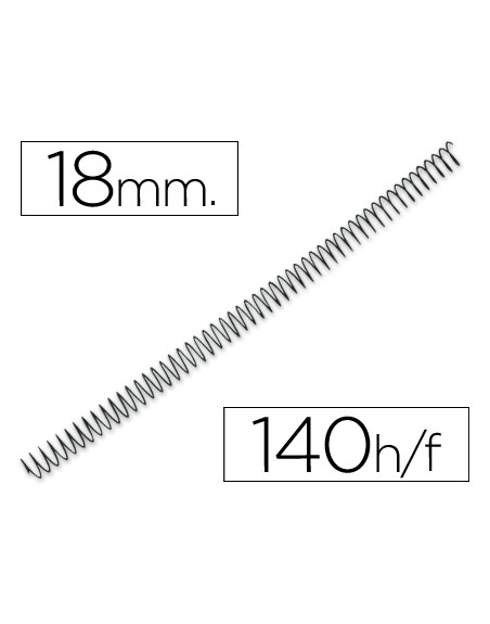 Espiral metalico q-connect 64 5:1 18mm 1,2mm caja de 100 unidades