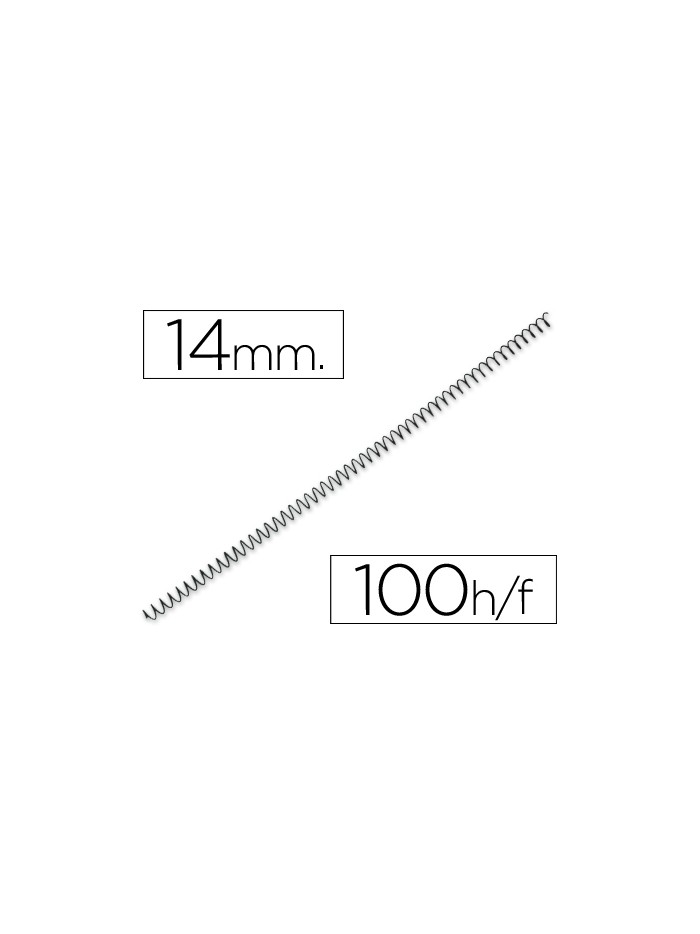 Espiral metalico q-connect 64 5:1 14 mm 1mm caja de 100 unidades Espiral metalico q-connect 64 5:1 14 mm 1mm caja de 100 unidades
